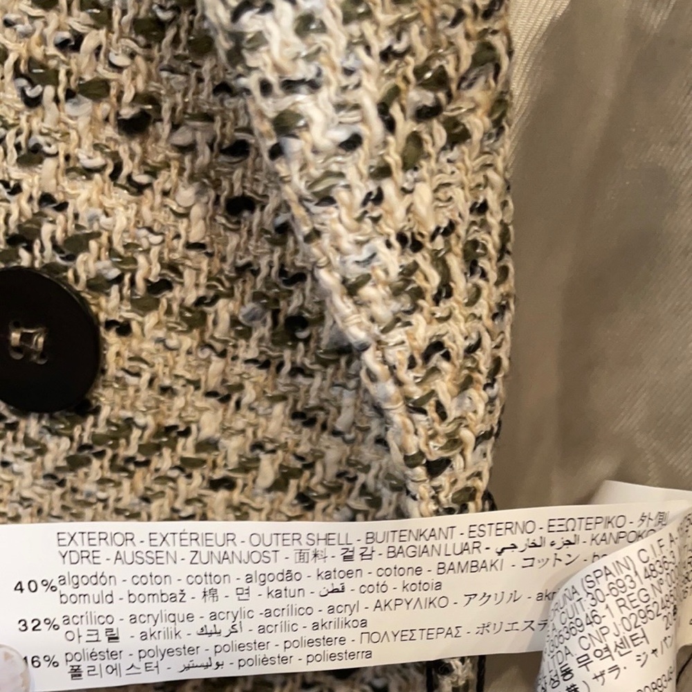 🤗NWT Zara Tweed Long Double Breasted Jacket size S - Picture 8 of 8